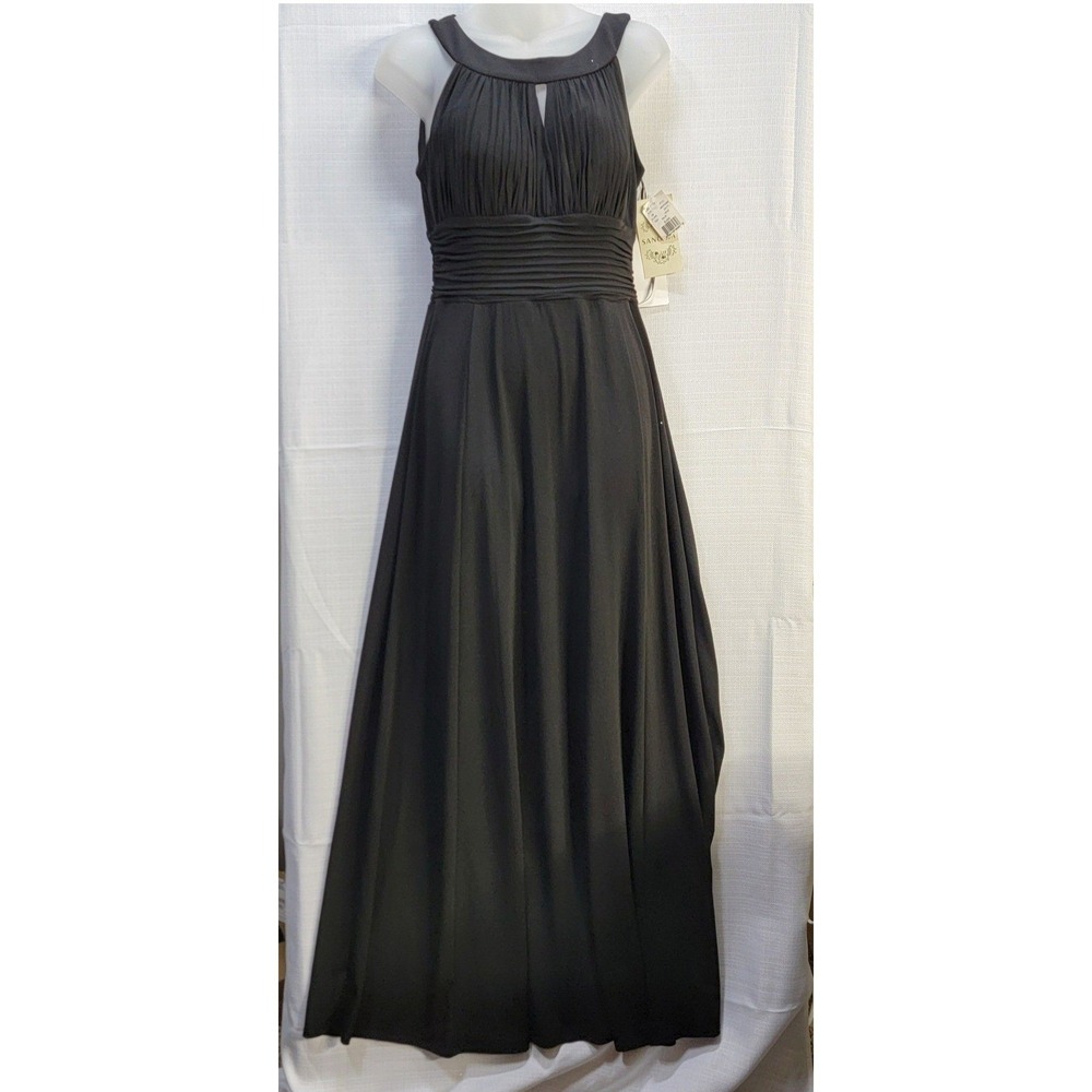 Sangria Black Halter Maxi Evening Gown Size 10